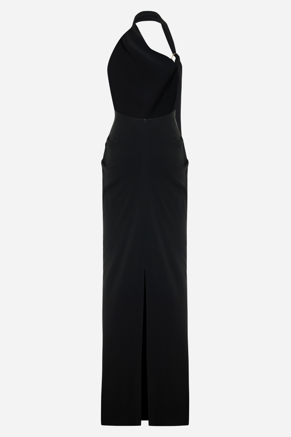 Asimetrik Drapeli Rayon Maxi Elbise - 1