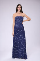 House of IKA-Puantiyeli Straplez Piliseli Elbise-Elbise-2-roqelvaxirum.shop