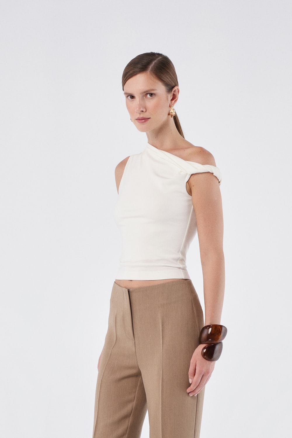House of IKA-Asimetrik Omuzlu Bluz-Top-2-roqelvaxirum.shop