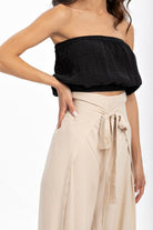 Husufi-Freeside Bej Yırtmaçlı Şalvar Pantolon-Pantolon-3-roqelvaxirum.shop