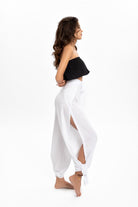 Husufi-Freeside Beyaz Yırtmaçlı Şalvar Pantolon-Pantolon-6-roqelvaxirum.shop