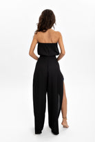 Husufi-Freeside Siyah Yırtmaçlı Şalvar Pantolon-Pantolon-6-roqelvaxirum.shop