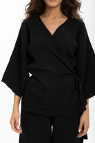 Husufi-Kruvaze Siyah Kimono-Kimono-4-roqelvaxirum.shop