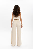 Husufi-Naturel Müslin Yırtmaçlı Pantolon-Pantolon-5-roqelvaxirum.shop