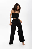 Husufi-Siyah Bol Paça Pantolon-Pantolon-1-roqelvaxirum.shop