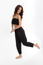 Husufi-Siyah Müslin Croptop-Top-4-roqelvaxirum.shop
