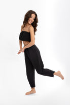 Husufi-V Cross Siyah Şalvar Pantolon-Pantolon-1-roqelvaxirum.shop
