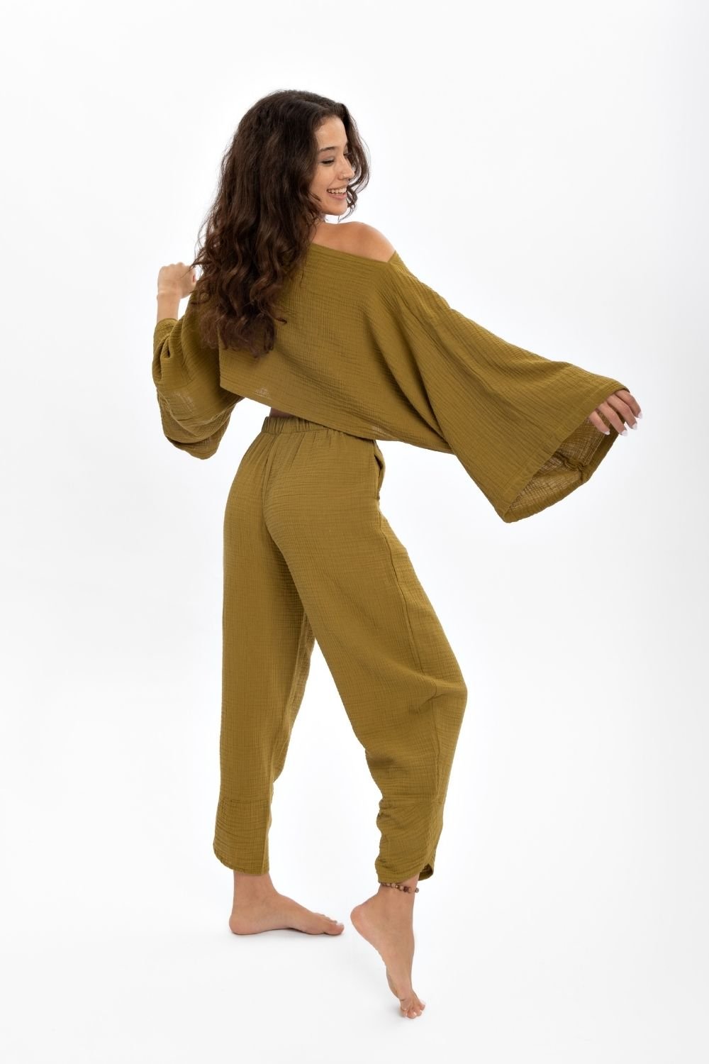 Husufi-Yeşil Crop Bluz-Top-2-roqelvaxirum.shop