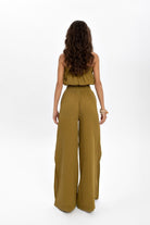 Husufi-Yeşil Müslin Yırtmaçlı Pantolon-Pantolon-6-roqelvaxirum.shop