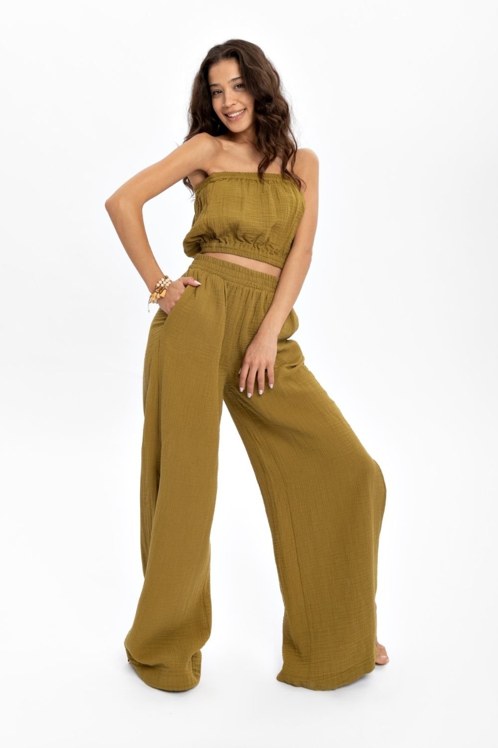 Husufi-Yeşili Müslin Croptop-Top-1-roqelvaxirum.shop