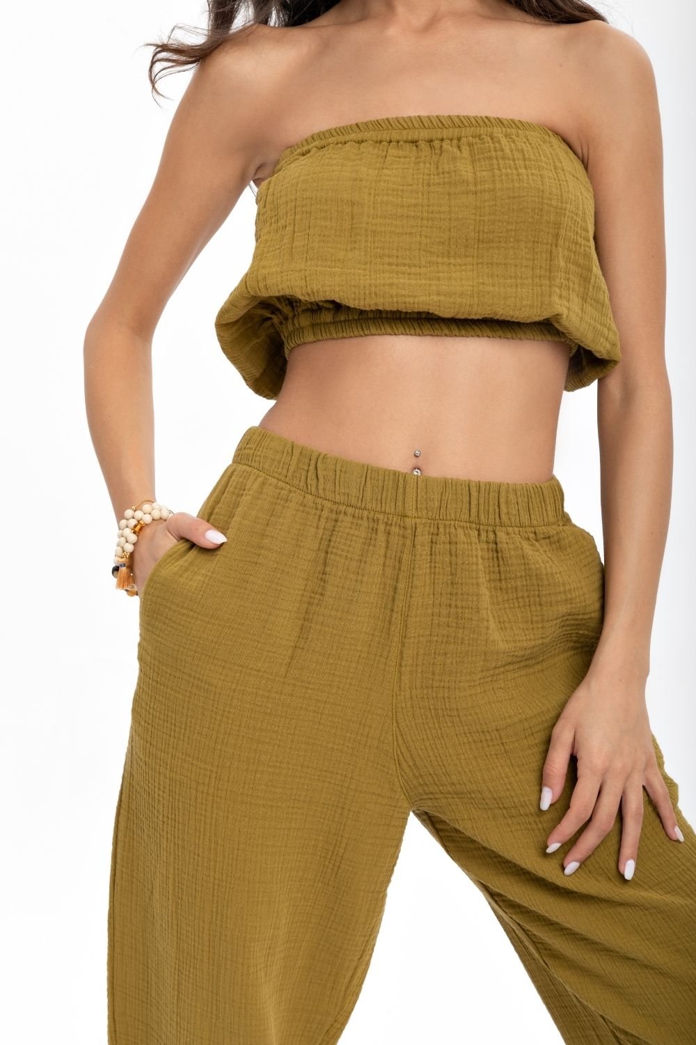 Husufi-Yeşili Müslin Croptop-Top-2-roqelvaxirum.shop