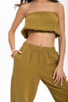 Husufi-Yeşili Müslin Croptop-Top-2-roqelvaxirum.shop