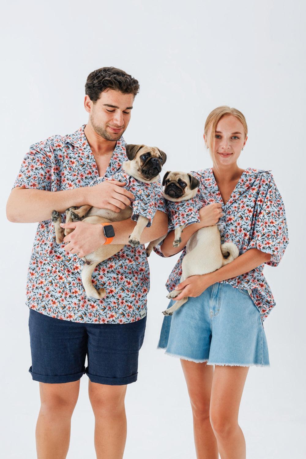 Hypet Fashion-Blue Floral Gömlek-Köpek-4-roqelvaxirum.shop