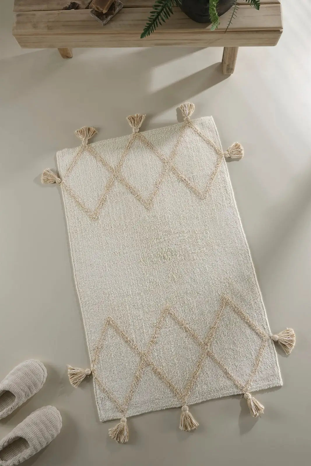 İRYA-Agnes Banyo Paspası Krem 70X110 Cm-Paspas-5-roqelvaxirum.shop
