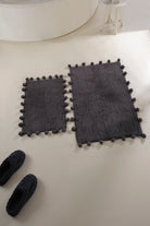 İRYA-Alya 2’Li Takım Banyo Paspası %100 Pamuk 40X60+60X90 Cm Antrasit-Paspas-1-roqelvaxirum.shop