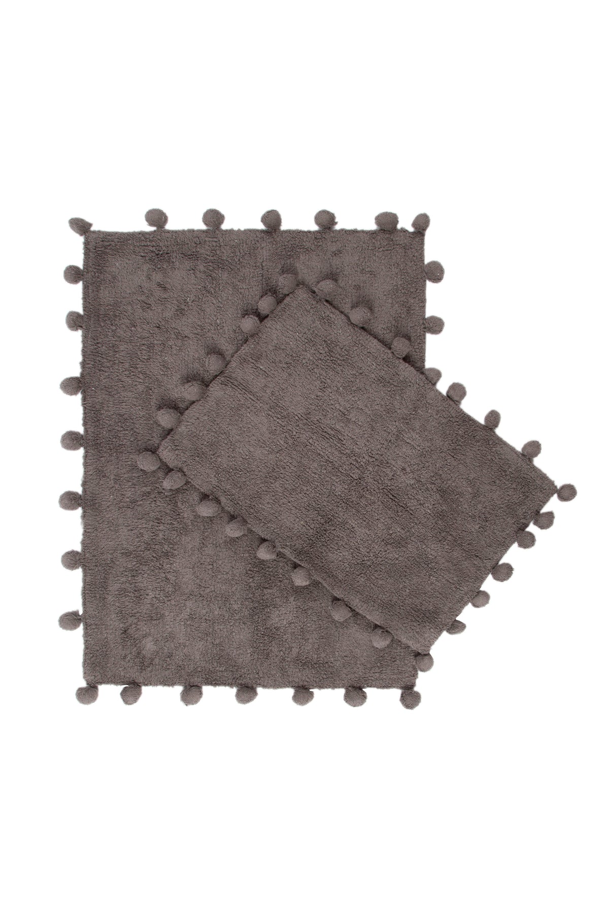 İRYA-Alya 2’Li Takım Banyo Paspası %100 Pamuk 40X60+60X90 Cm Antrasit-Paspas-2-roqelvaxirum.shop
