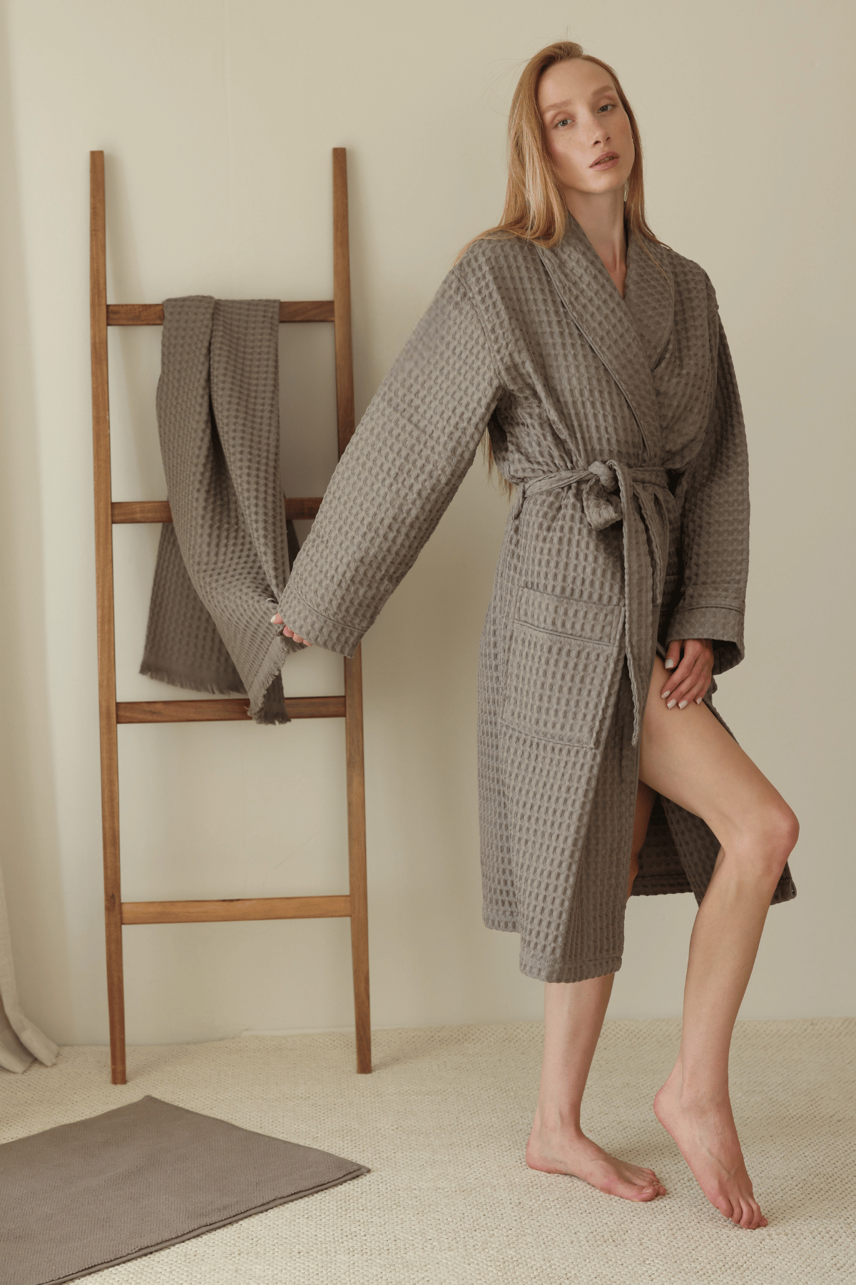 İRYA-Aura Waffle Havlu Gri 50X100-Havlu & Havlu Setleri-3-roqelvaxirum.shop
