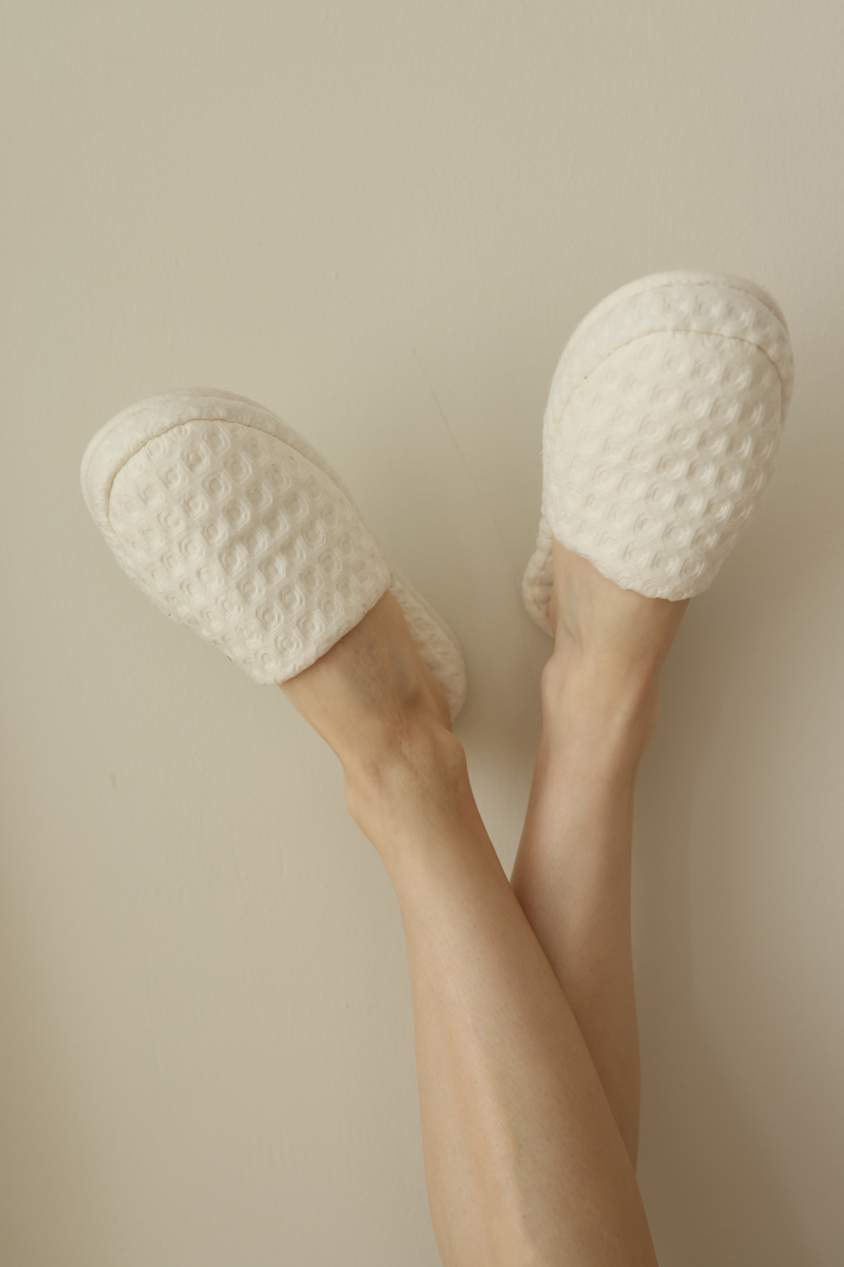 İRYA-Aura Waffle Kalın Tabanlı Terlik Ekru-Sandalet & Terlik-1-roqelvaxirum.shop