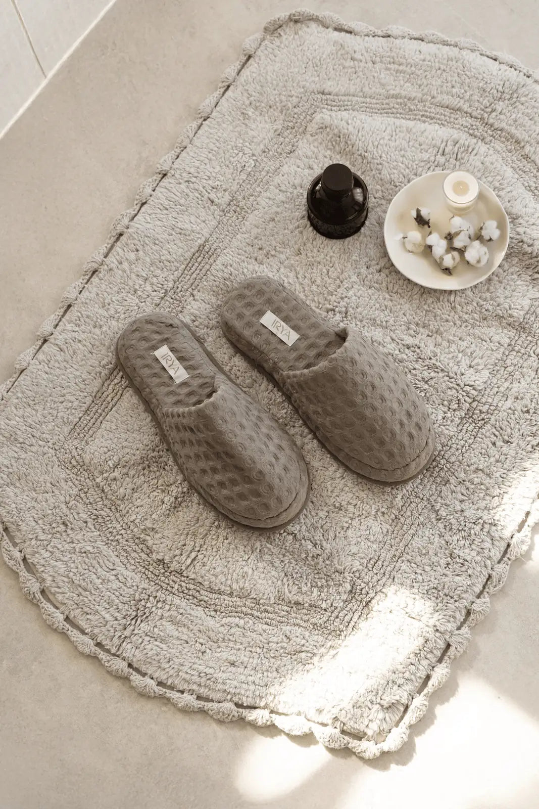 İRYA-Aura Waffle Kalın Tabanlı Terlik Gri-Sandalet & Terlik-1-roqelvaxirum.shop