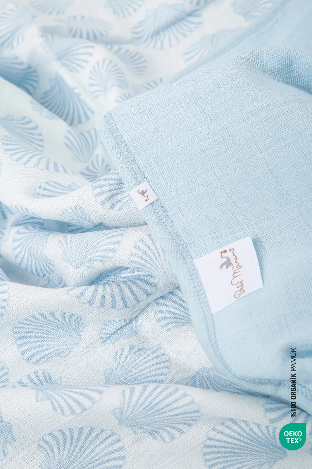 İRYA-Bebemarin Seashell Müslin Battaniye 120X120 Mavi-Battaniye-9-roqelvaxirum.shop