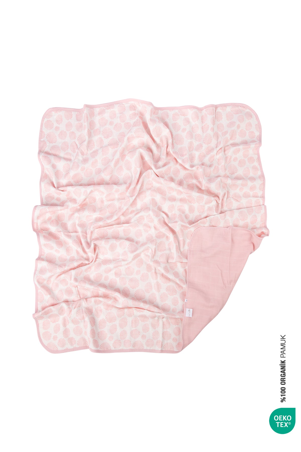 İRYA-Bebemarin Seashell Müslin Battaniye 120X120 Pembe-Battaniye-10-roqelvaxirum.shop