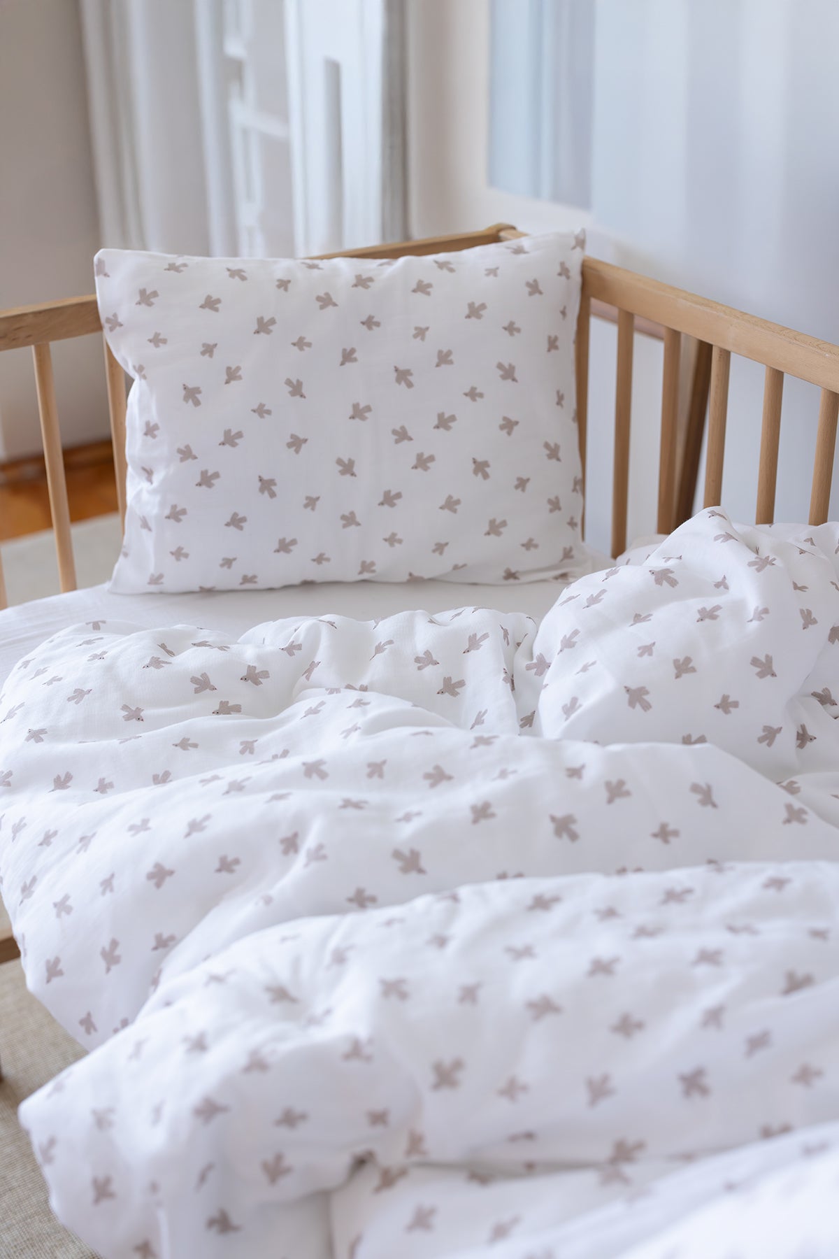 İRYA-Birdie Organik Pamuk Müslin Çocuk Nevresim Takımı-Nevresim Takımı-4-roqelvaxirum.shop