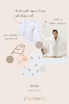 İRYA-Birdie Organik Pamuk Müslin Detaylı Çocuk Bornoz Beyaz-Bornoz-5-roqelvaxirum.shop