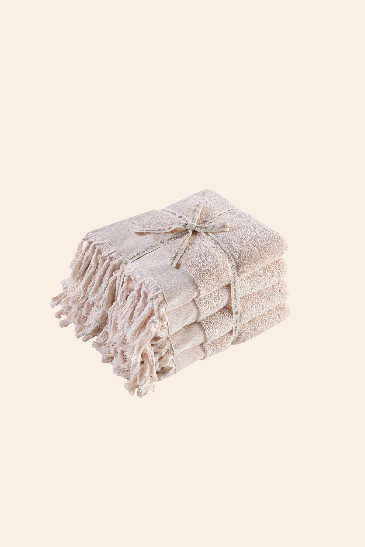 İRYA-Bodrum Yüz Havlusu Seti, Açık Bej - 4'lü, 50x90 Cm-Havlu & Havlu Setleri-2-roqelvaxirum.shop