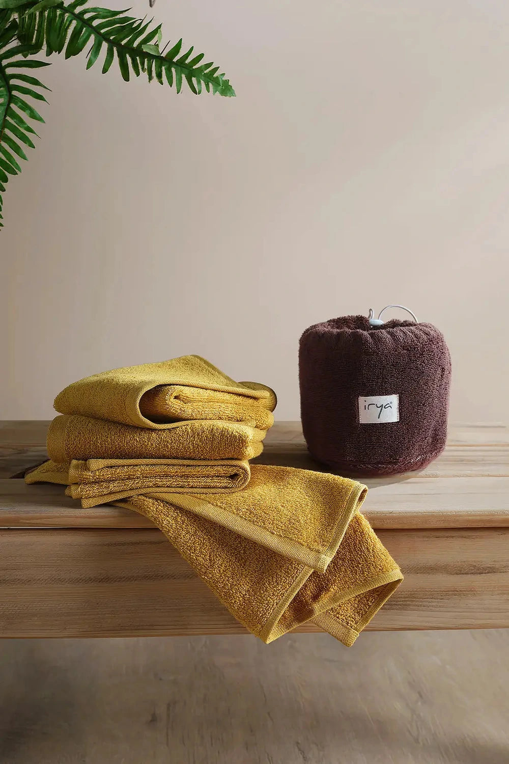 İRYA-Bouquet Çantalı 4'Lü El Havlusu Acı Kahve-Hardal-Havlu & Havlu Setleri-1-roqelvaxirum.shop