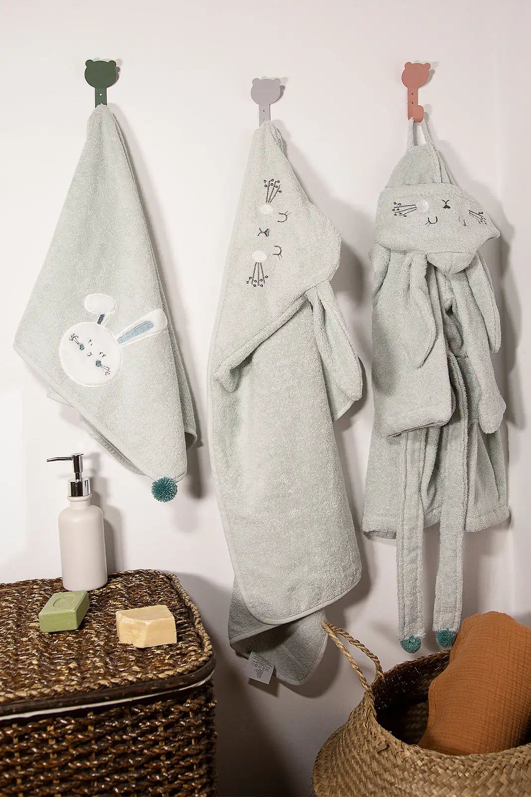 İRYA-Bunny 2'Li Organik Pamuk Yenidoğan Hediye Seti Mint | Havlu, Önlük-6-roqelvaxirum.shop