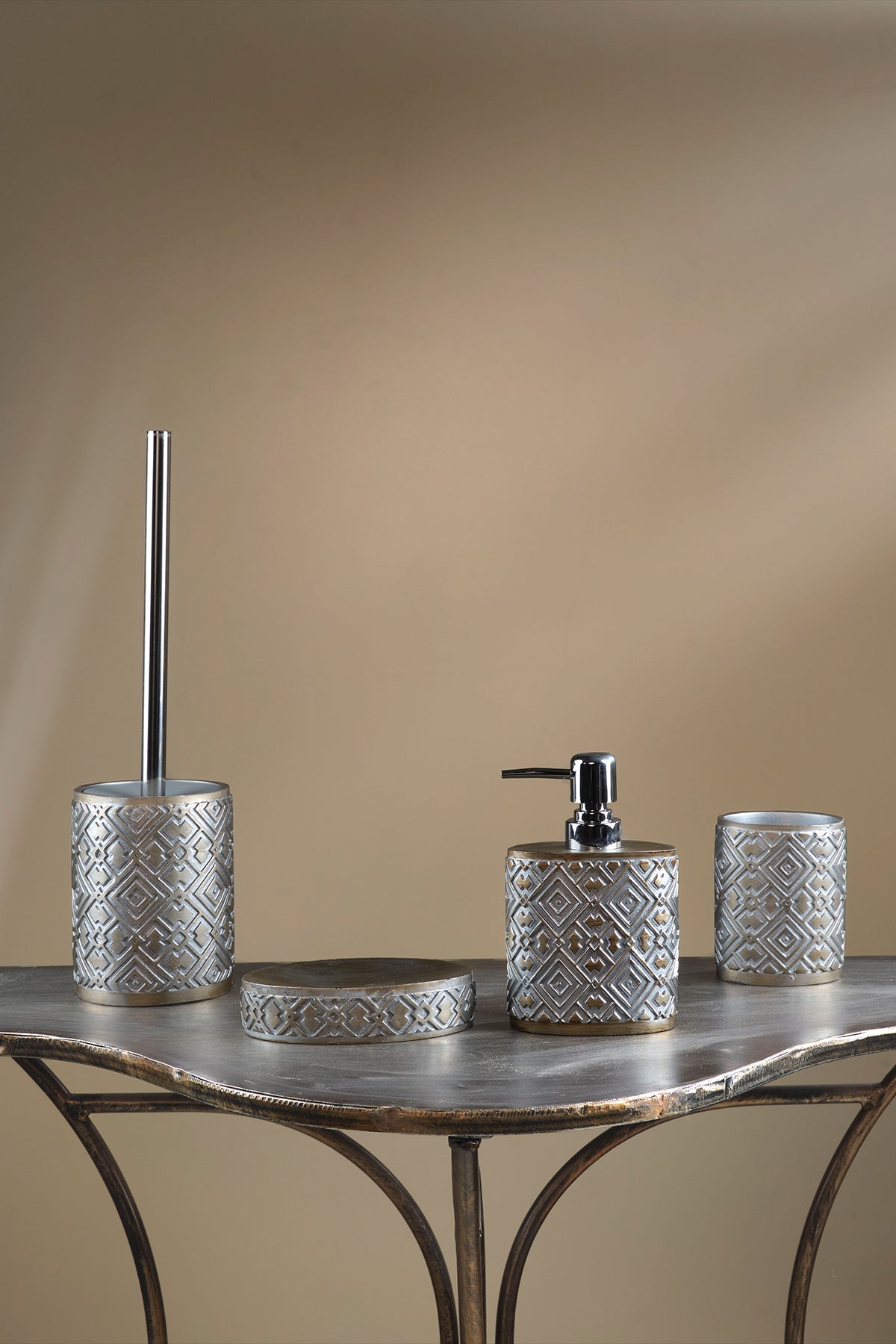 İRYA-Cass 4 Parça Banyo Seti Gri-Banyo Düzenleyicileri-1-roqelvaxirum.shop