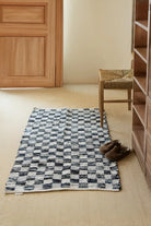 İRYA-Checker Denim Kilim Ekru/İNdigo 80X150-Kilim-1-roqelvaxirum.shop