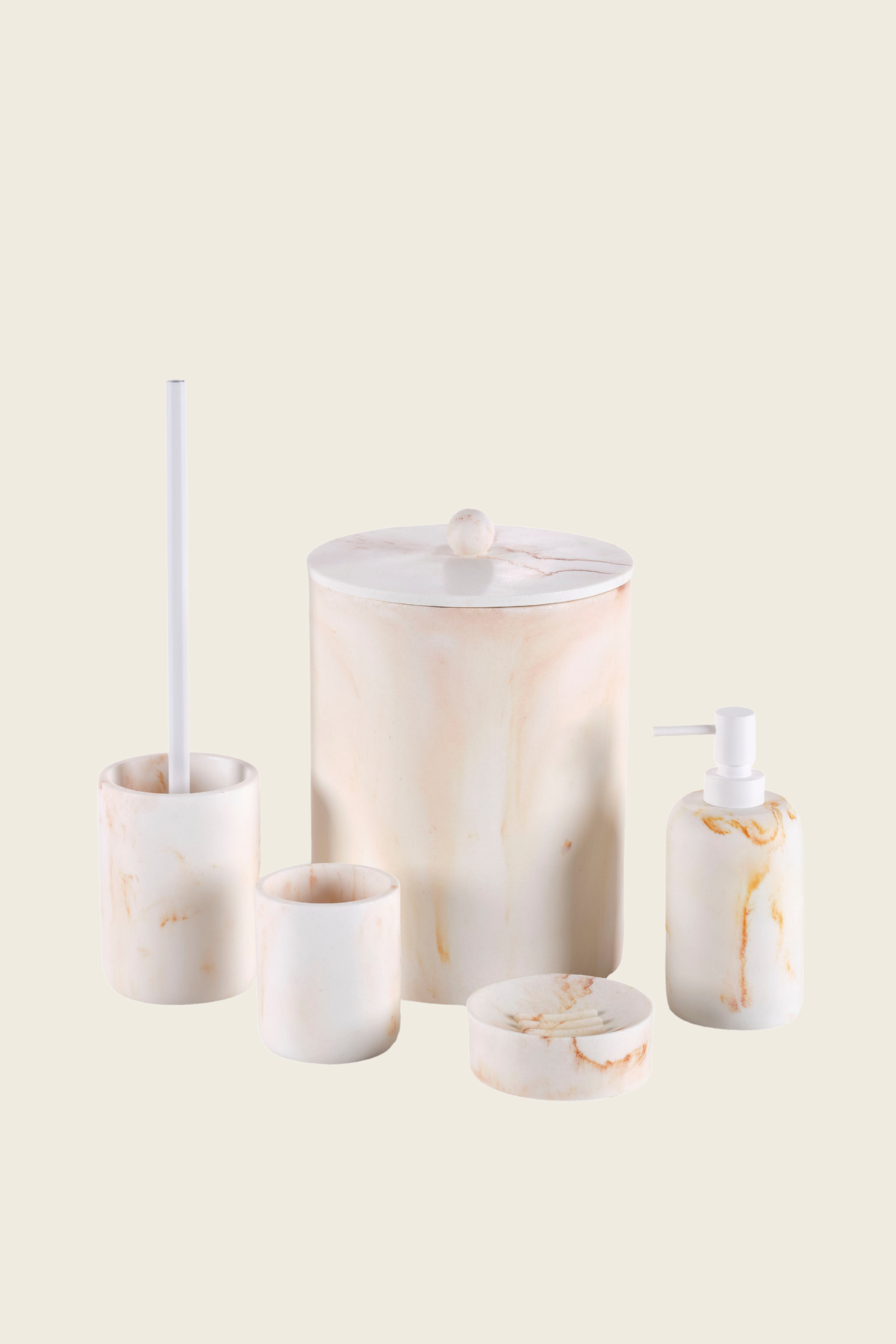 İRYA-Cloud 5 Parça Banyo Seti Bej-Banyo Düzenleyicileri-2-roqelvaxirum.shop