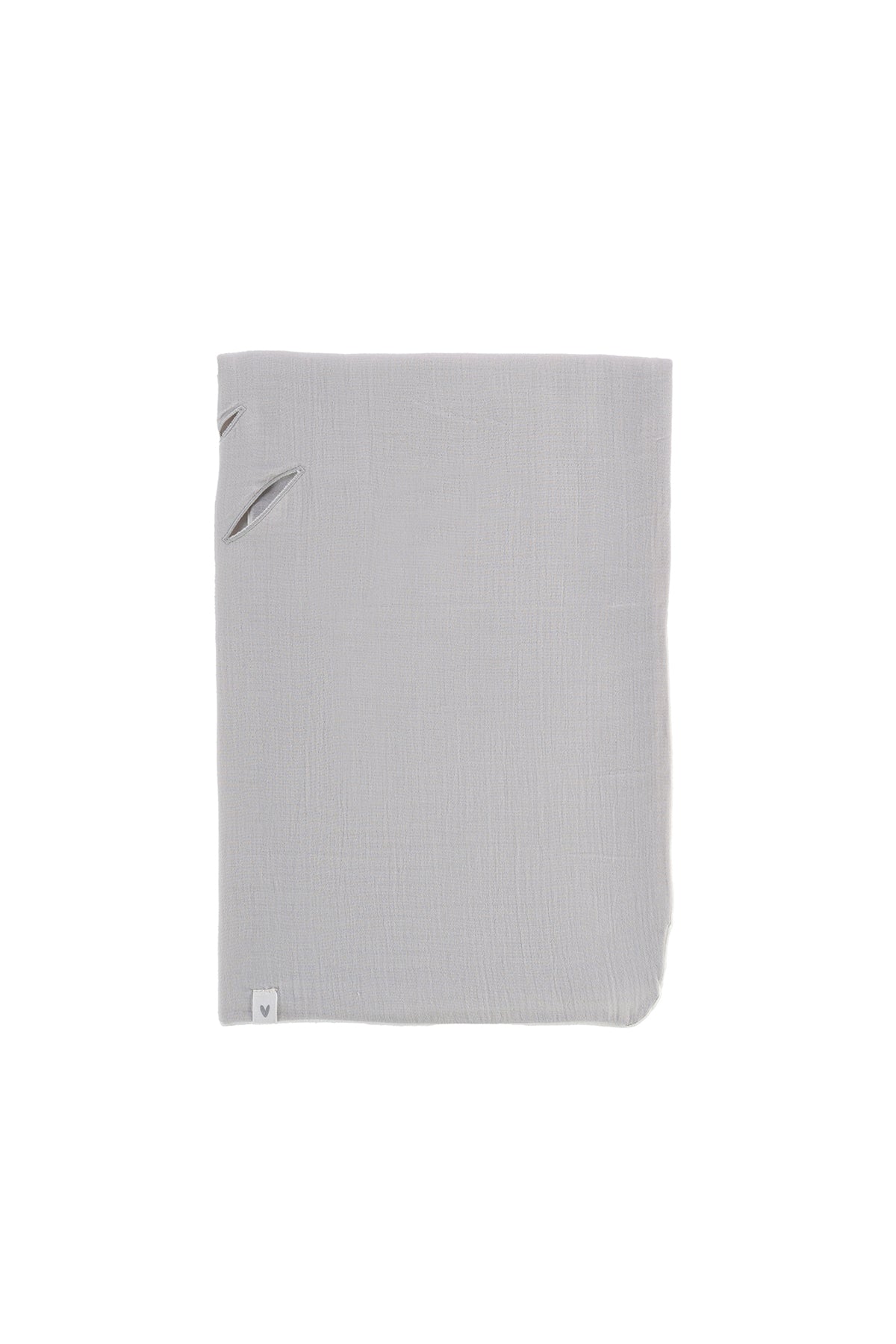 İRYA-Colors Of Joy Organik Pamuk Müslin 2 Katlı Puset Örtüsü Gri 85X85-Müslin Örtü-2-roqelvaxirum.shop