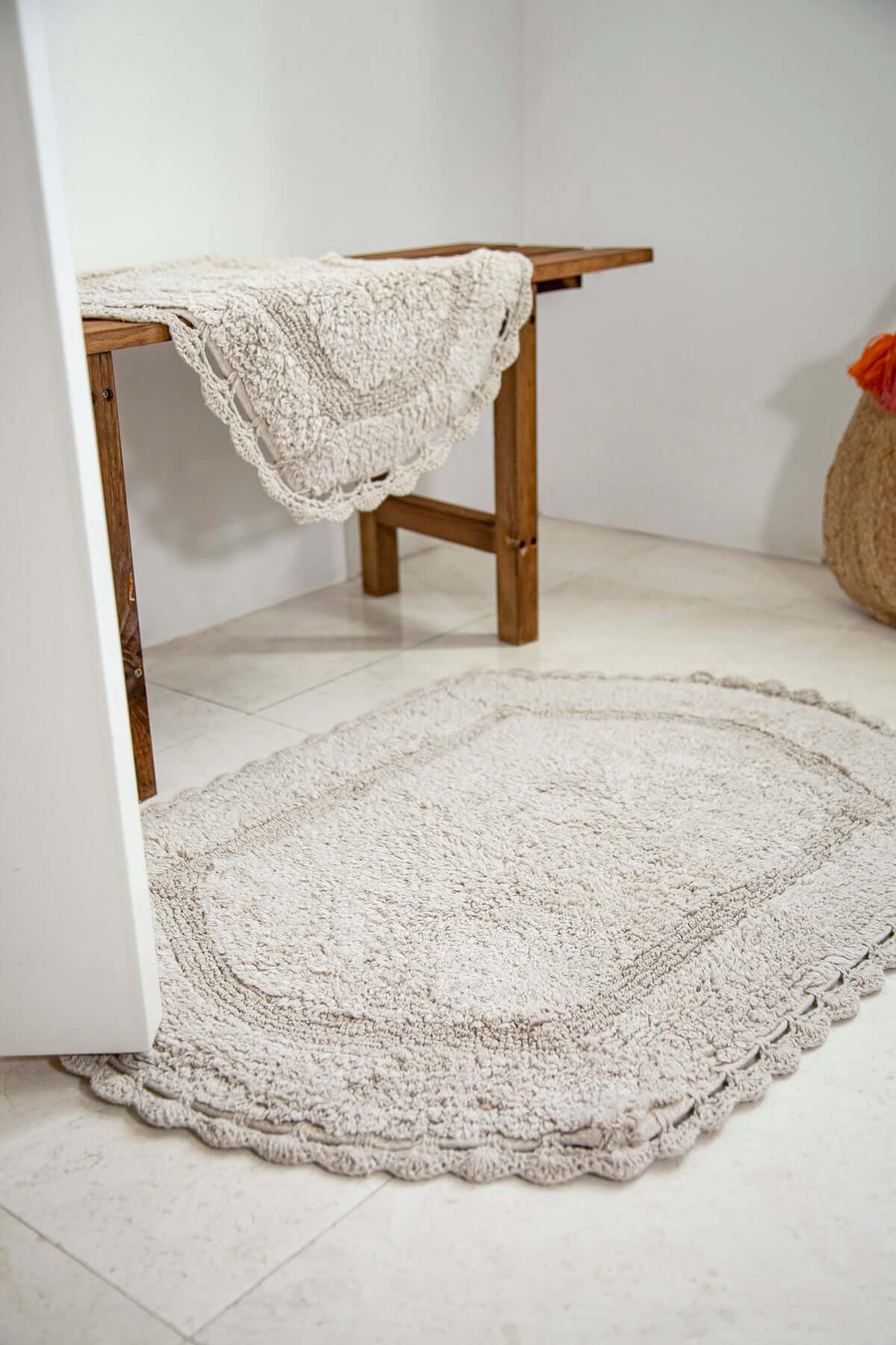 İRYA-Dale 2’Li Takım Banyo Paspası %100 Pamuk 40X60 + 60X90 Bej-Paspas-7-roqelvaxirum.shop