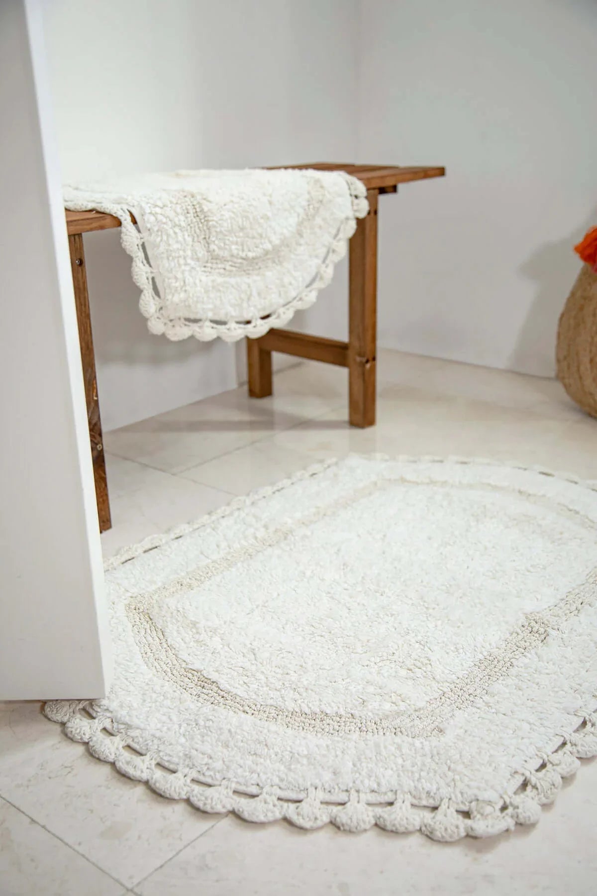 İRYA-Dale 2’Li Takım Banyo Paspası %100 Pamuk 40X60 + 60X90 Ekru-Paspas-6-roqelvaxirum.shop