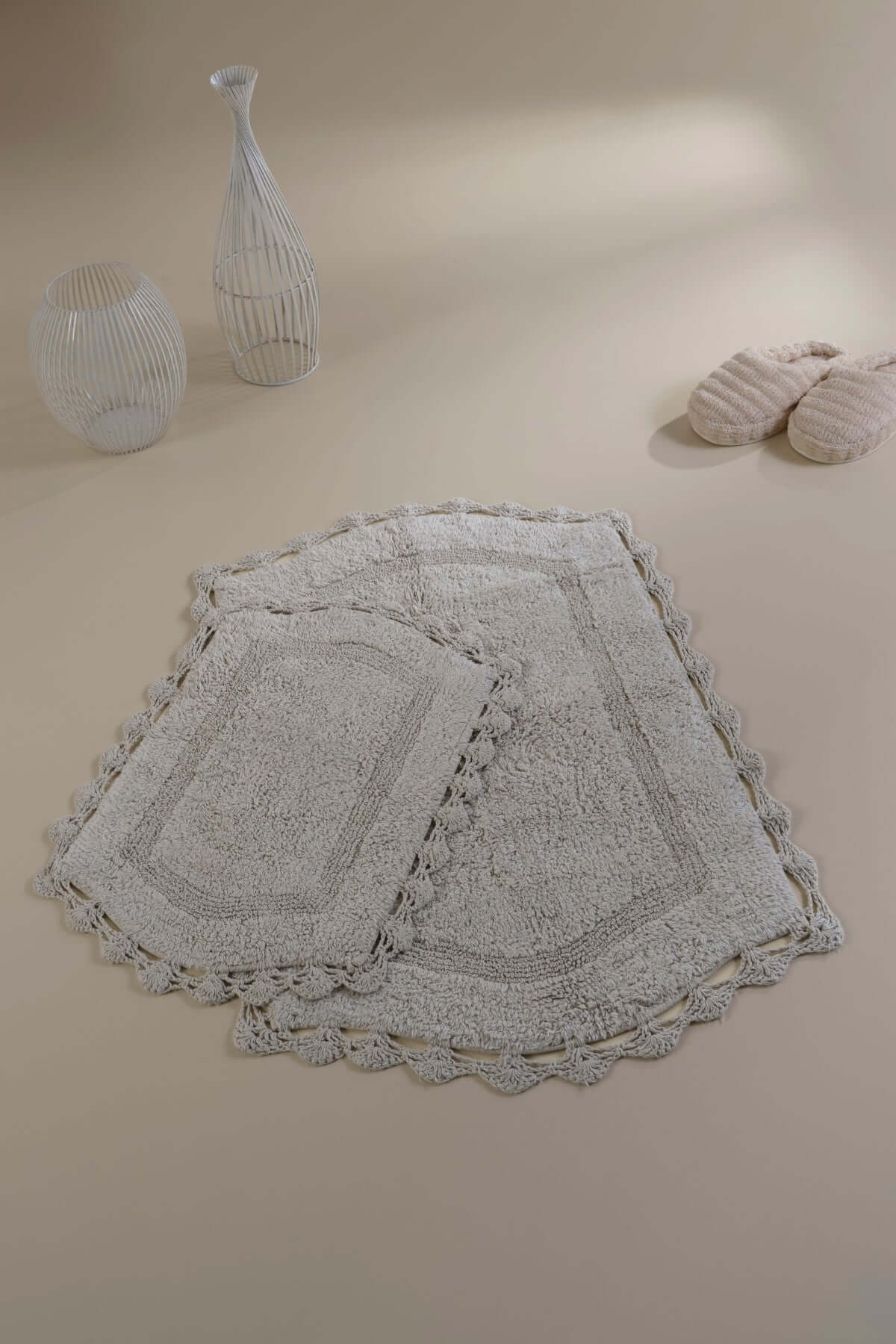 İRYA-Dale 2’Li Takım Banyo Paspası %100 Pamuk 40X60 + 60X90 Gri-Paspas-4-roqelvaxirum.shop