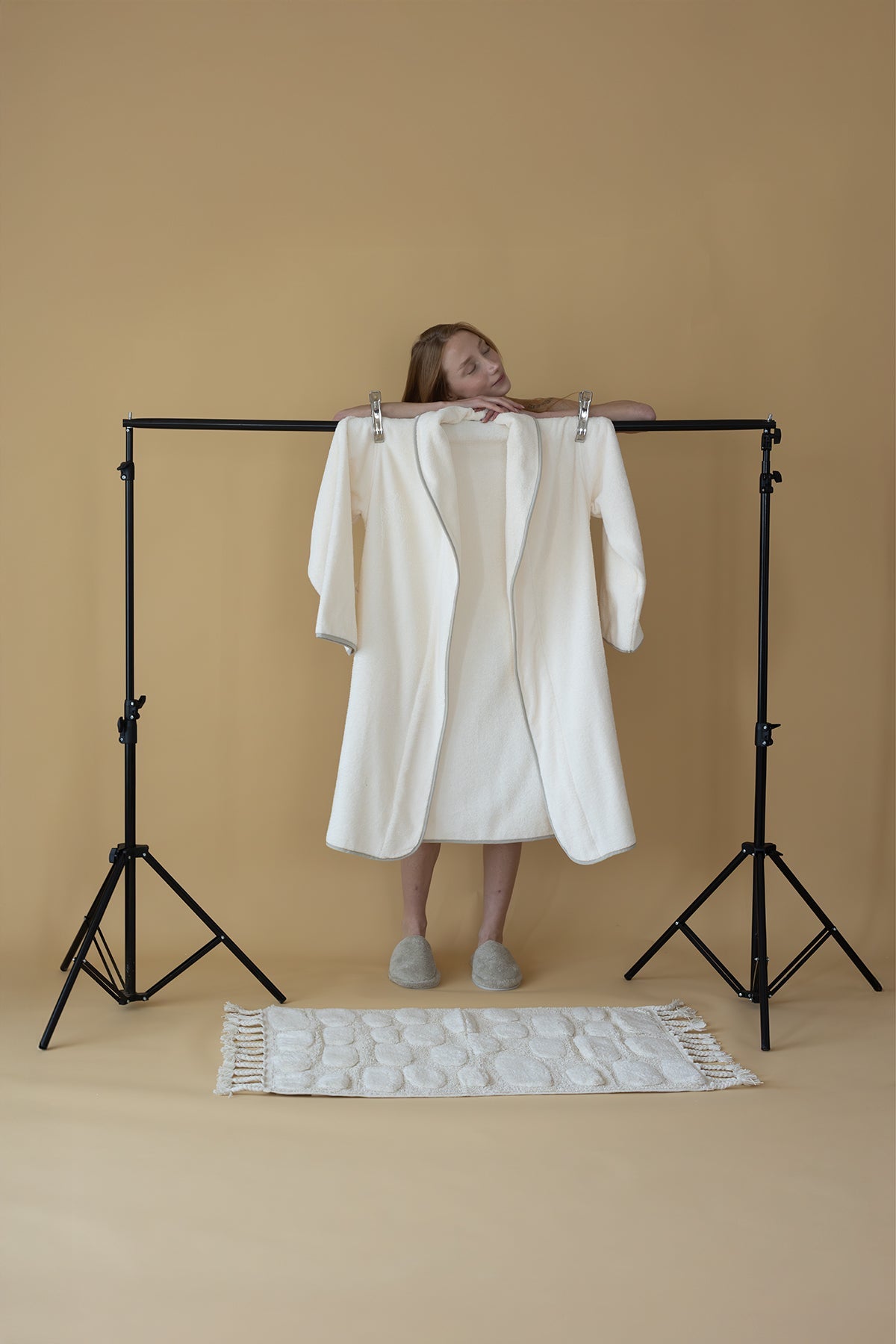 İRYA-Dolce Bambu Bornoz Takımı Bej-Bornoz-4-roqelvaxirum.shop