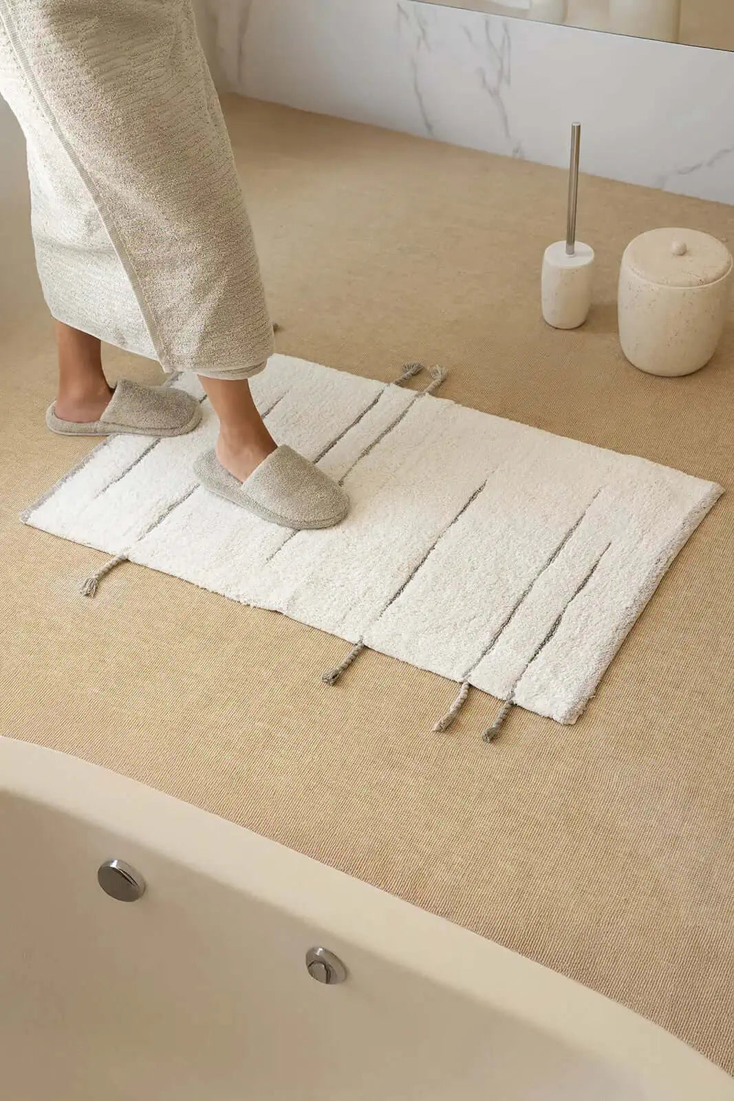 İRYA-Earth Tekli Banyo Paspası %100 Pamuk 60X100 Cm Yeşil-Paspas-1-roqelvaxirum.shop