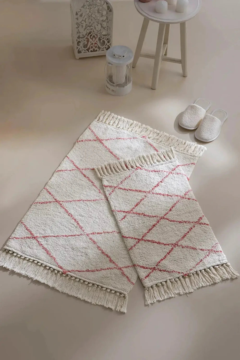 İRYA-Grace 2’Li Takım Banyo Paspası %100 Pamuk 40X60 + 60X90-Paspas-1-roqelvaxirum.shop