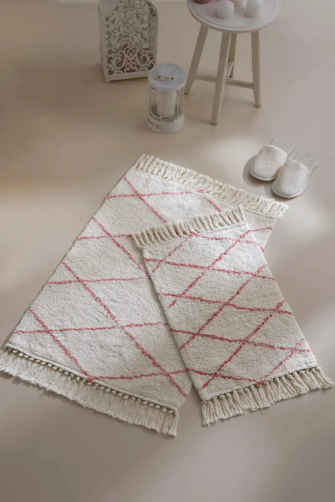 İRYA-Grace 2’Li Takım Banyo Paspası %100 Pamuk 40X60 + 60X90-Paspas-1-roqelvaxirum.shop