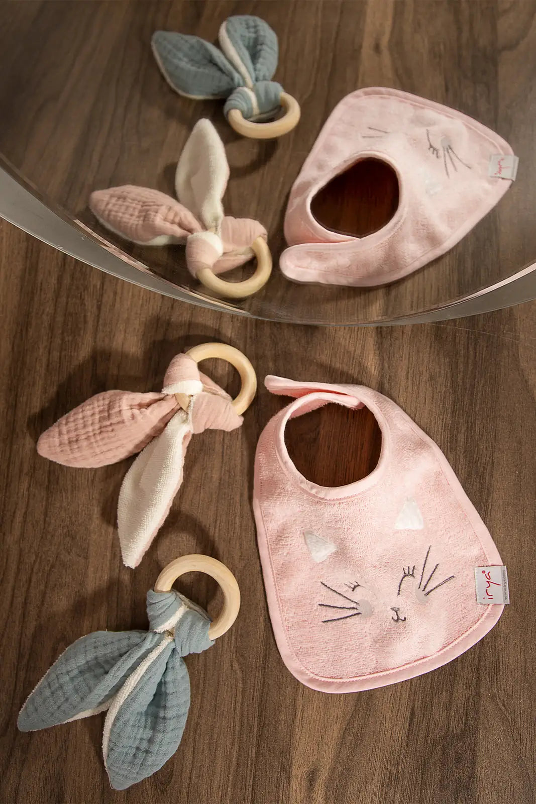 İRYA-Kitty 2'Li Organik Pamuk Yenidoğan Hediye Seti Pembe | Havlu, Önlük-7-roqelvaxirum.shop