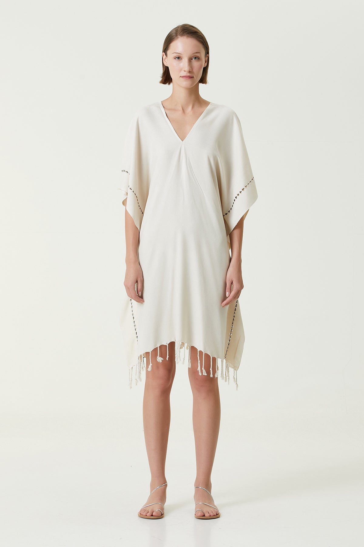 İRYA-Layla V Yaka Elbise Bej-Elbise-5-roqelvaxirum.shop