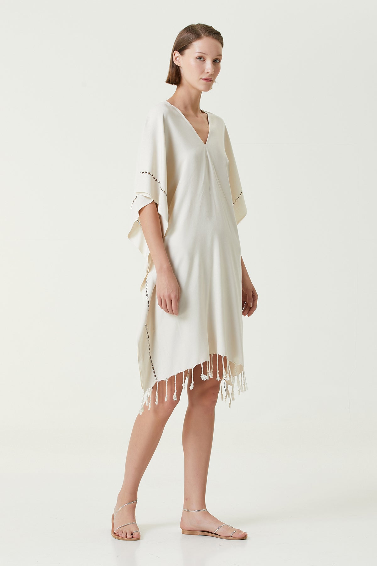 İRYA-Layla V Yaka Elbise Bej-Elbise-6-roqelvaxirum.shop