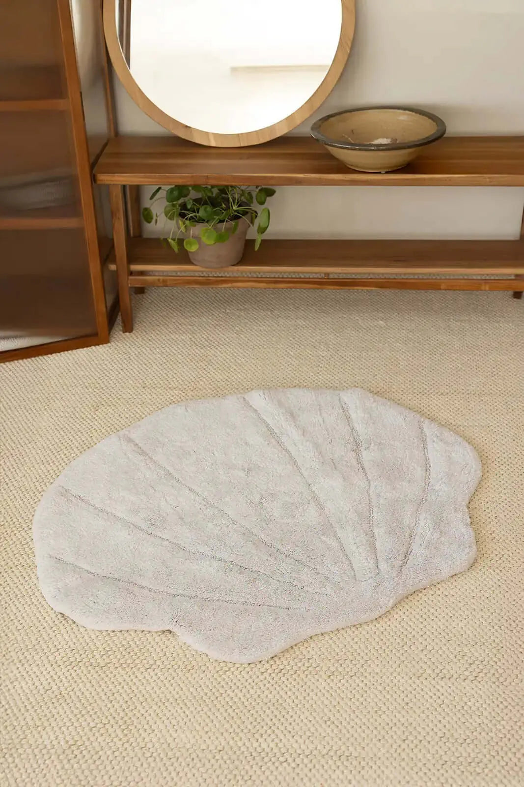 İRYA-Le Perla Bambu Tekli Banyo Paspası Bambu 80X90 Gri-Paspas-1-roqelvaxirum.shop