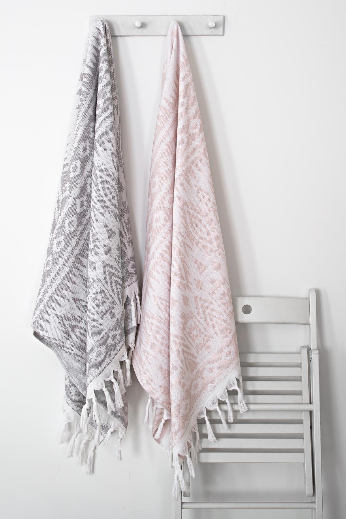 İRYA-Lena Banyo Havlusu Gri 90X170-Havlu & Havlu Setleri-4-roqelvaxirum.shop