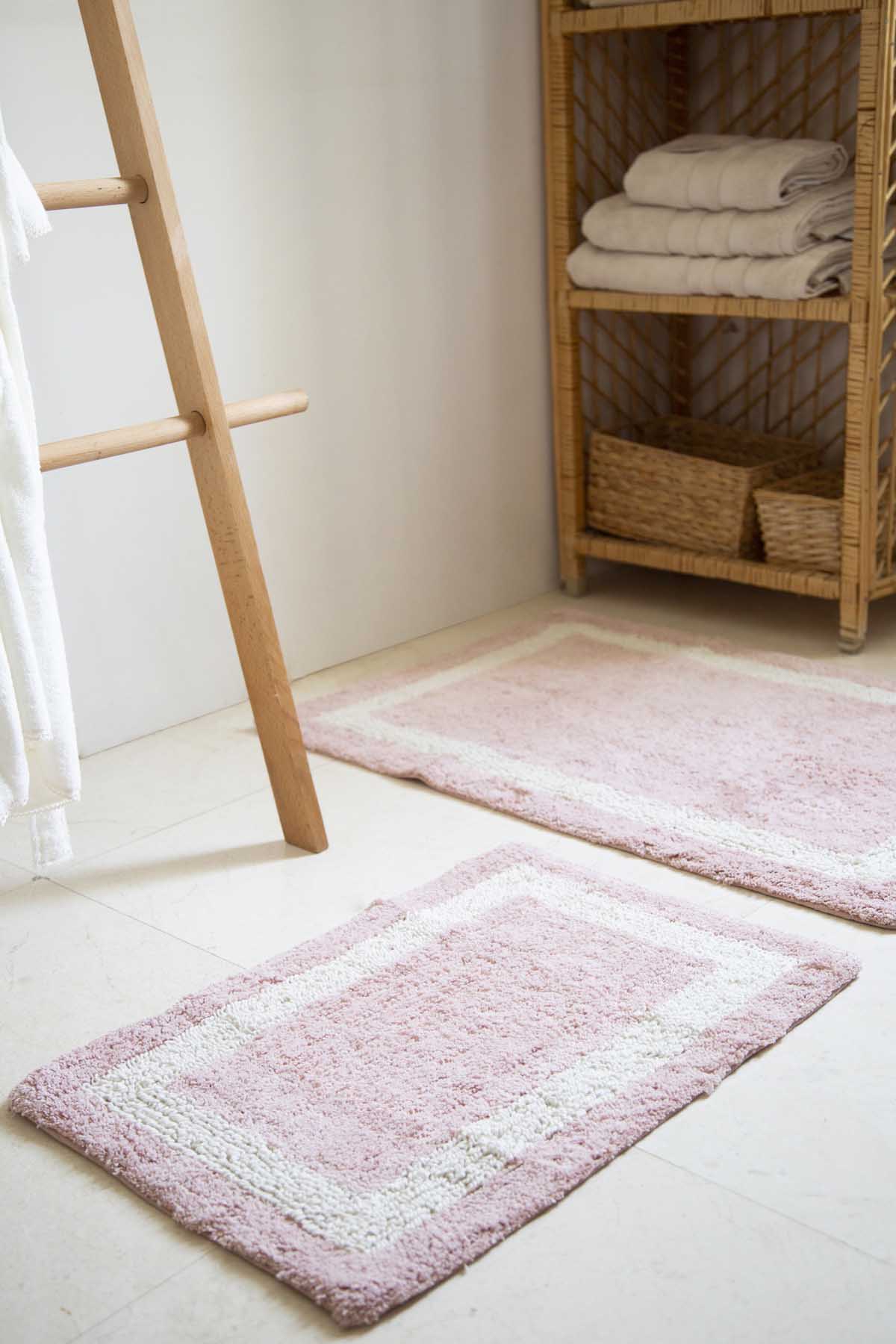 İRYA-Liberte 2’Li Takım Banyo Paspası %100 Pamuk 40X60 + 60X90 Pembe-Paspas-3-roqelvaxirum.shop