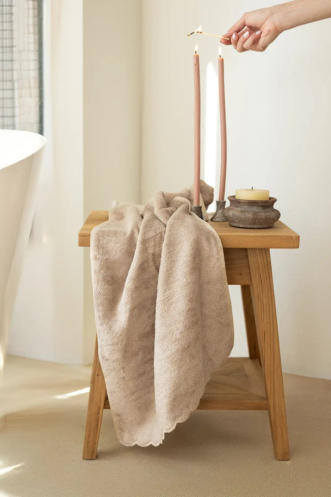 İRYA-Lindy Bambu El Havlusu 50X90 Cm Bej-Havlu & Havlu Setleri-2-roqelvaxirum.shop