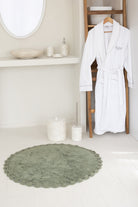 İRYA-Luna Yuvarlak Banyo Paspası %100 Pamuk 90X90 Haki-Paspas-2-roqelvaxirum.shop
