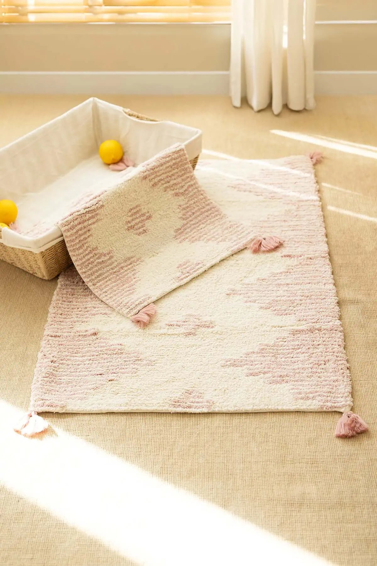 İRYA-Mistic 2’Li Takım Banyo Paspası %100 Pamuk 40X60 + 60X90 Pembe-Banyo Paspası-1-roqelvaxirum.shop